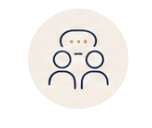 Icône de deux personnes en conversation