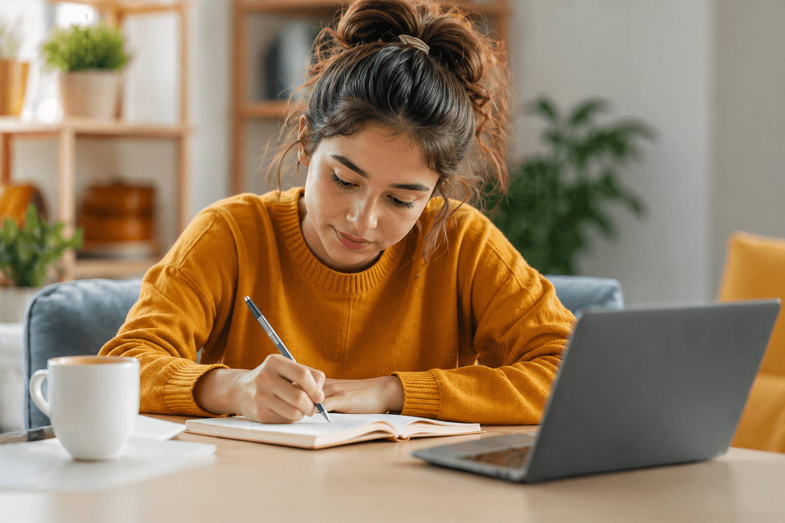 Apprenante débutante en cours d'anglais